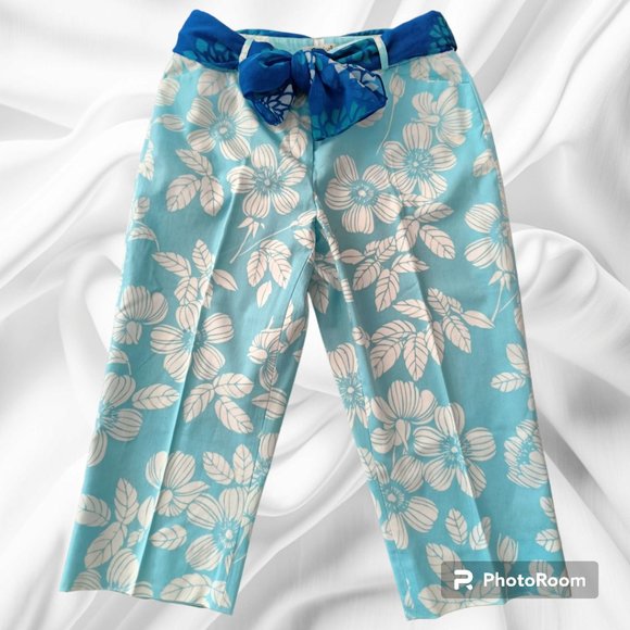 12🌴Jessica Sport floral pastel colors capris pants - Picture 1 of 10